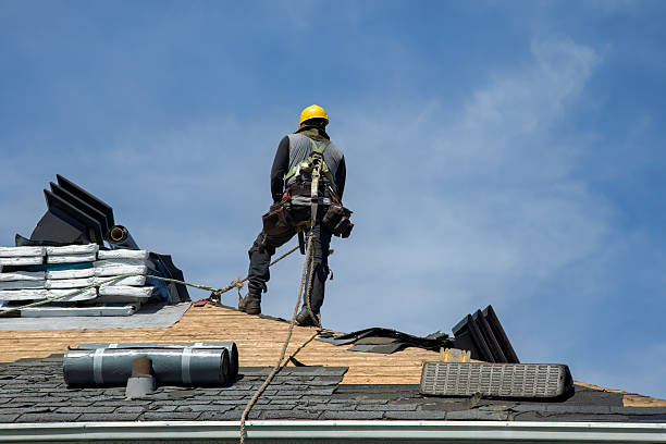 Professional Gutter Installation technician working in Cliffside Park, NJ